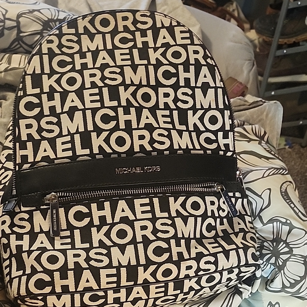 Michael Kors Monogram Black and White Men's Backpack